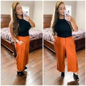 Old Navy Burnt Orange Cropped Wide Leg Pant